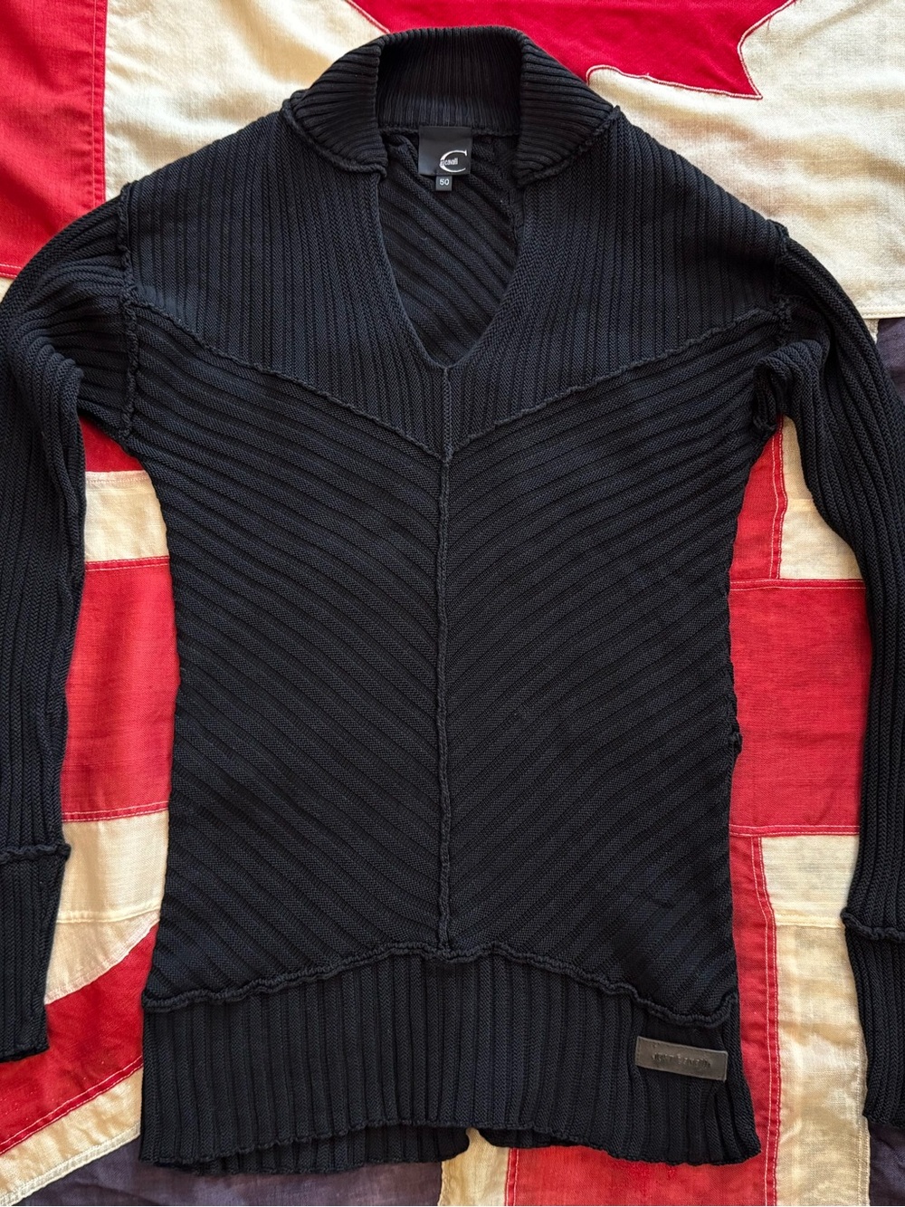 Vintage Just Roberto Cavalli Men's V-Neck Knit Sweater - Size M